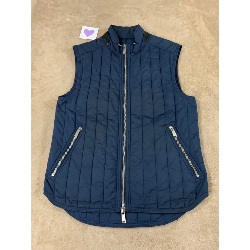 Kent and Curwen Vest men Size‎ Small Navy Blue full zip Quilted